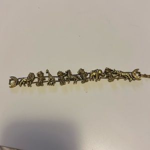 Gold Disney Animal Kingdom Safari Charm Bracelet